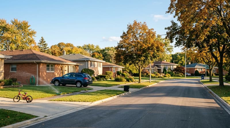 Addison, IL, illustrative neighborhood scene