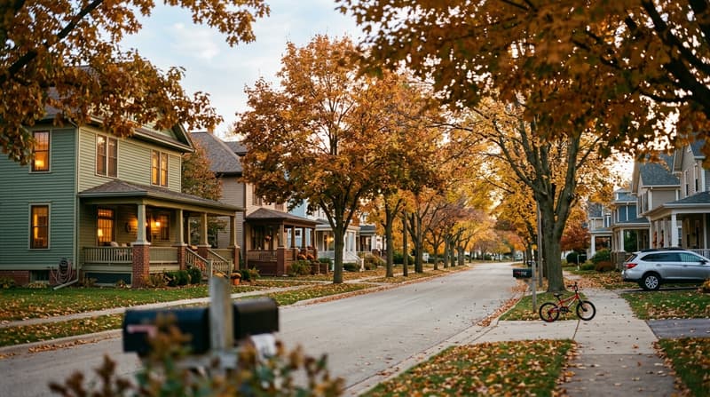 Elgin, IL, illustrative neighborhood scene