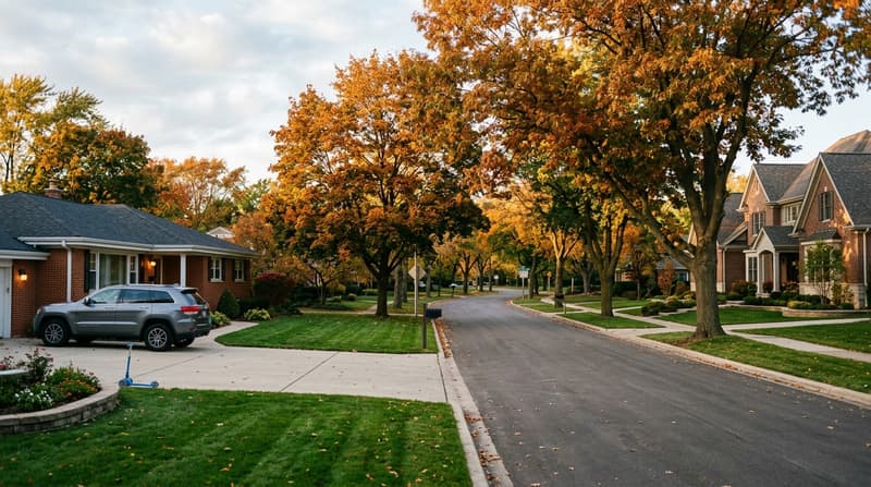 Elmhurst, IL, illustrative neighborhood scene