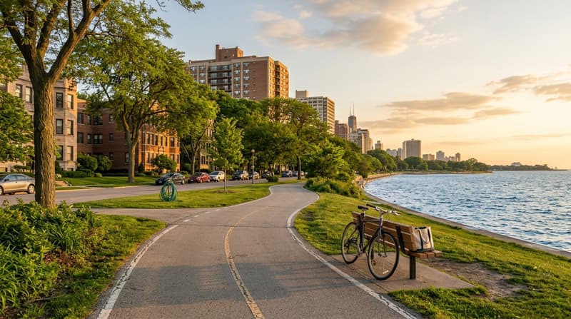 Lakeview, Chicago, IL, illustrative neighborhood scene