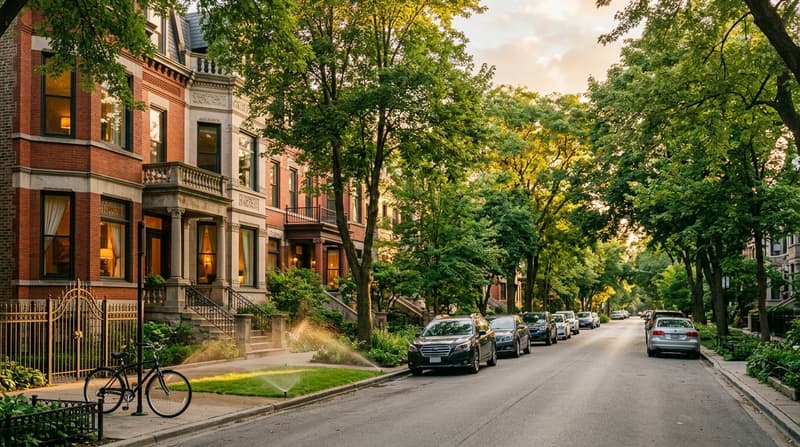 Lincoln Park, Chicago, IL, illustrative neighborhood scene