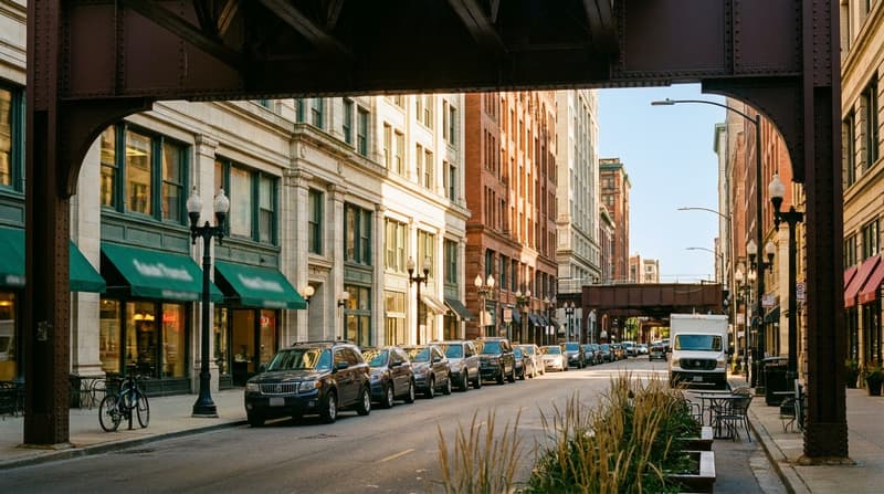 The Loop, Chicago, IL, illustrative neighborhood scene
