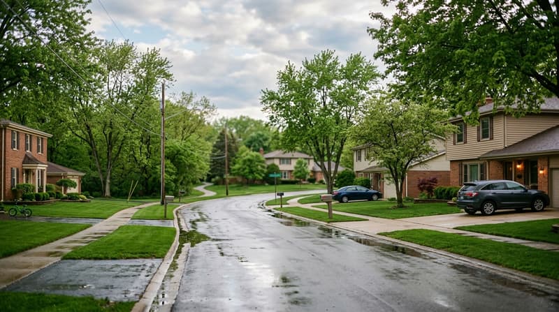 Orchard Brook, Downers Grove, IL, illustrative neighborhood scene