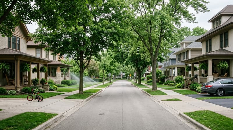 Randall Park, Downers Grove, IL, illustrative neighborhood scene