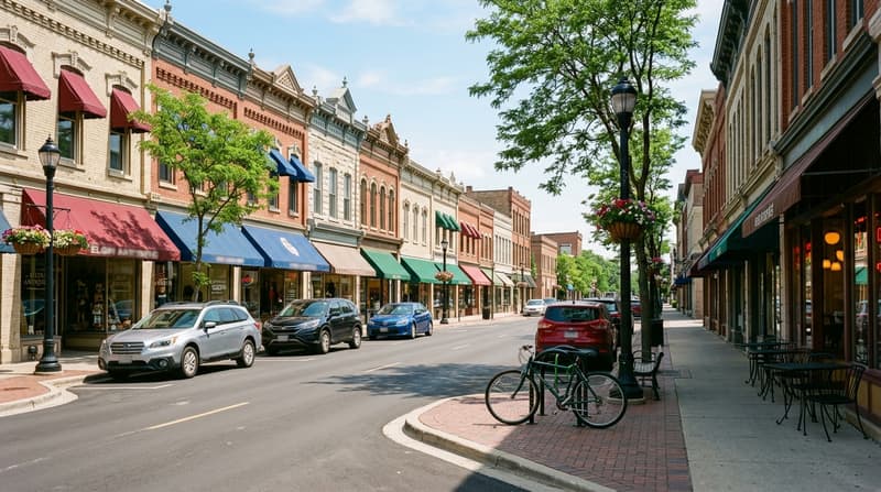 Downtown Elgin, Elgin, IL, illustrative neighborhood scene