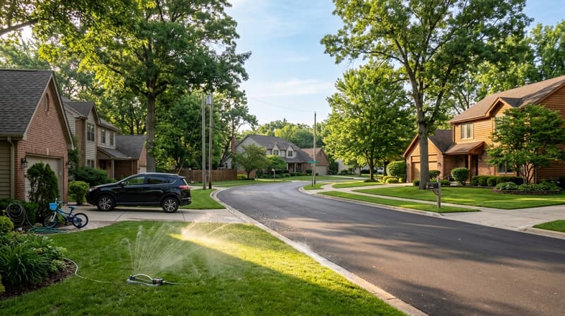 Green Trails, Lisle, IL, illustrative neighborhood scene