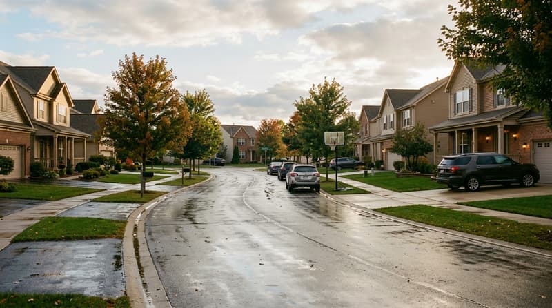 Churchill Club, Oswego, IL, illustrative neighborhood scene