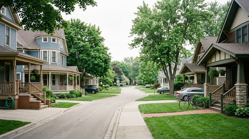Downtown Oswego, Oswego, IL, illustrative neighborhood scene