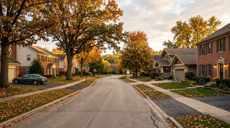 Lisle, IL, illustrative neighborhood scene