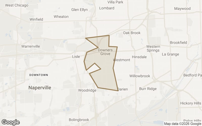 Map of Downers Grove, IL