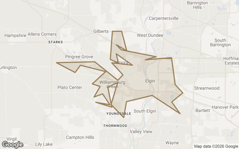 Map of Elgin, IL