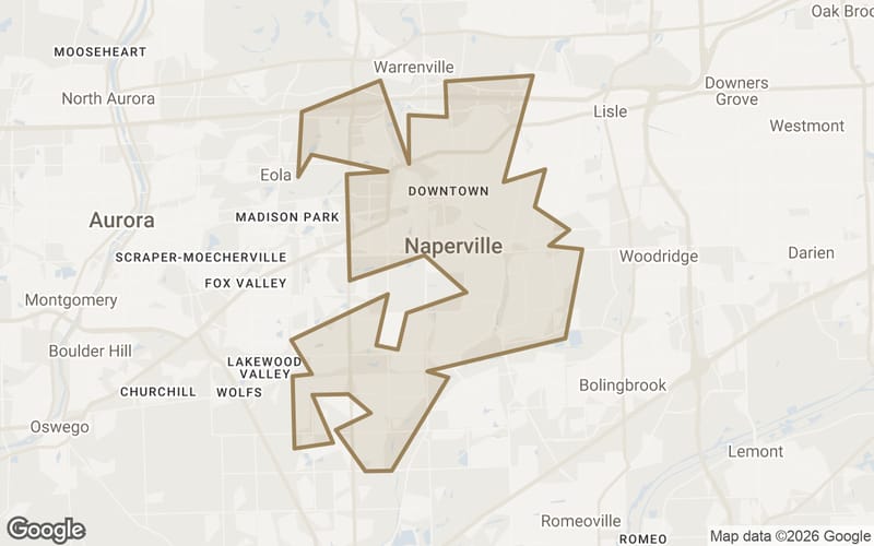 Map of Naperville, IL