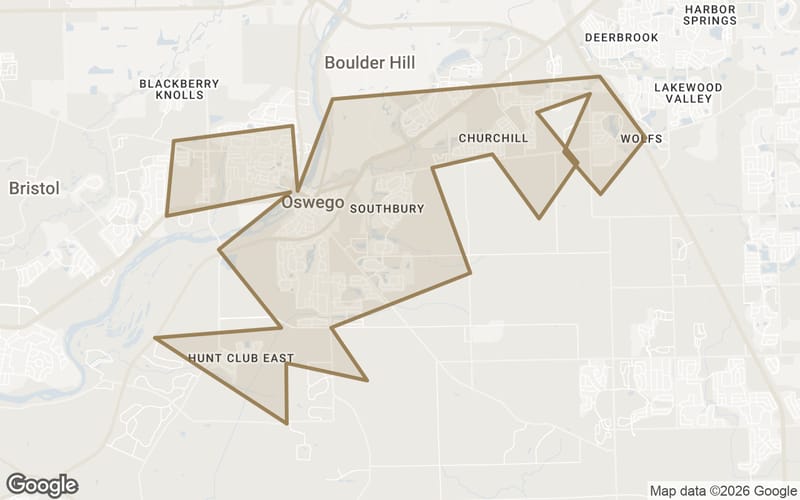 Map of Oswego, IL