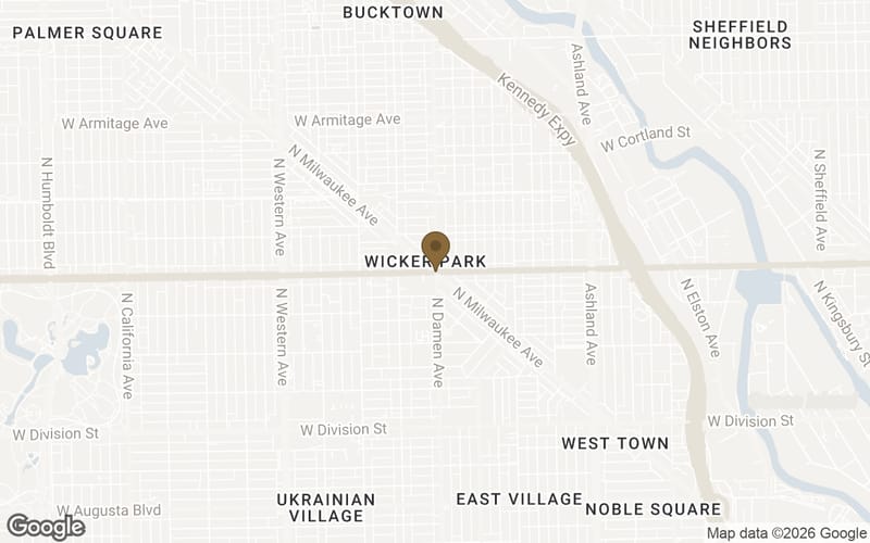 Map of Wicker Park in Chicago
