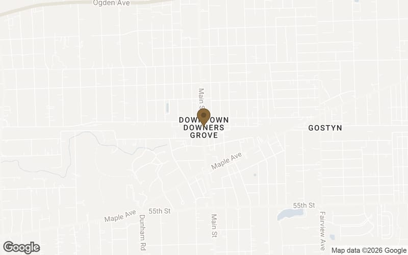 Map of Downtown Downers Grove in Downers Grove