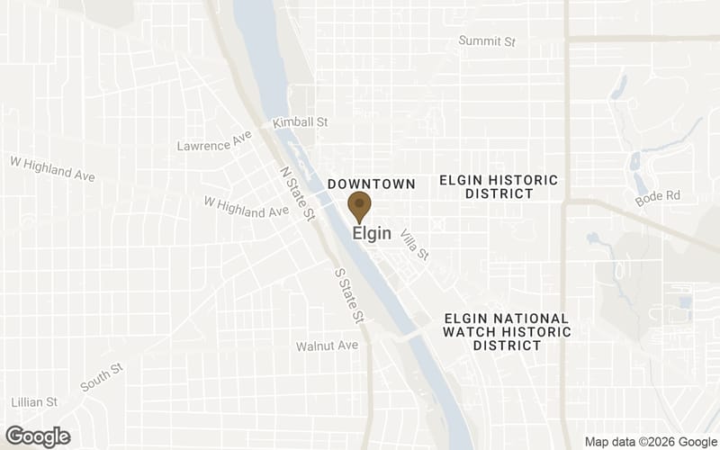 Map of Downtown Elgin in Elgin